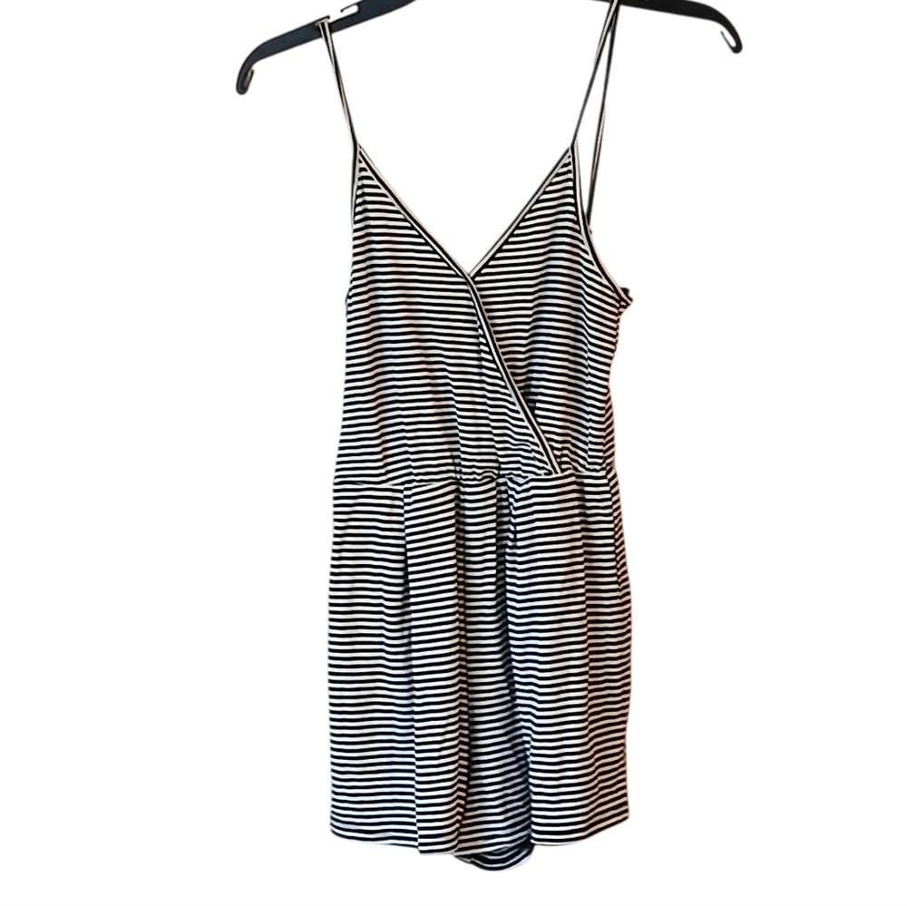 One Clothing Los Angeles Black and White Striped Romper Size Medium